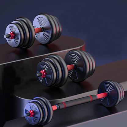 Adjustable Dumbbell to Barbell Set (5–44 lbs)