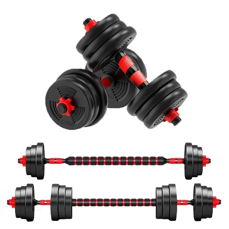 Adjustable Dumbbell to Barbell Set (5–44 lbs)