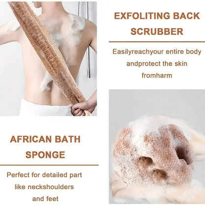 African Exfoliating Bath Sponge - Double-Sided Mesh Body Scrubber