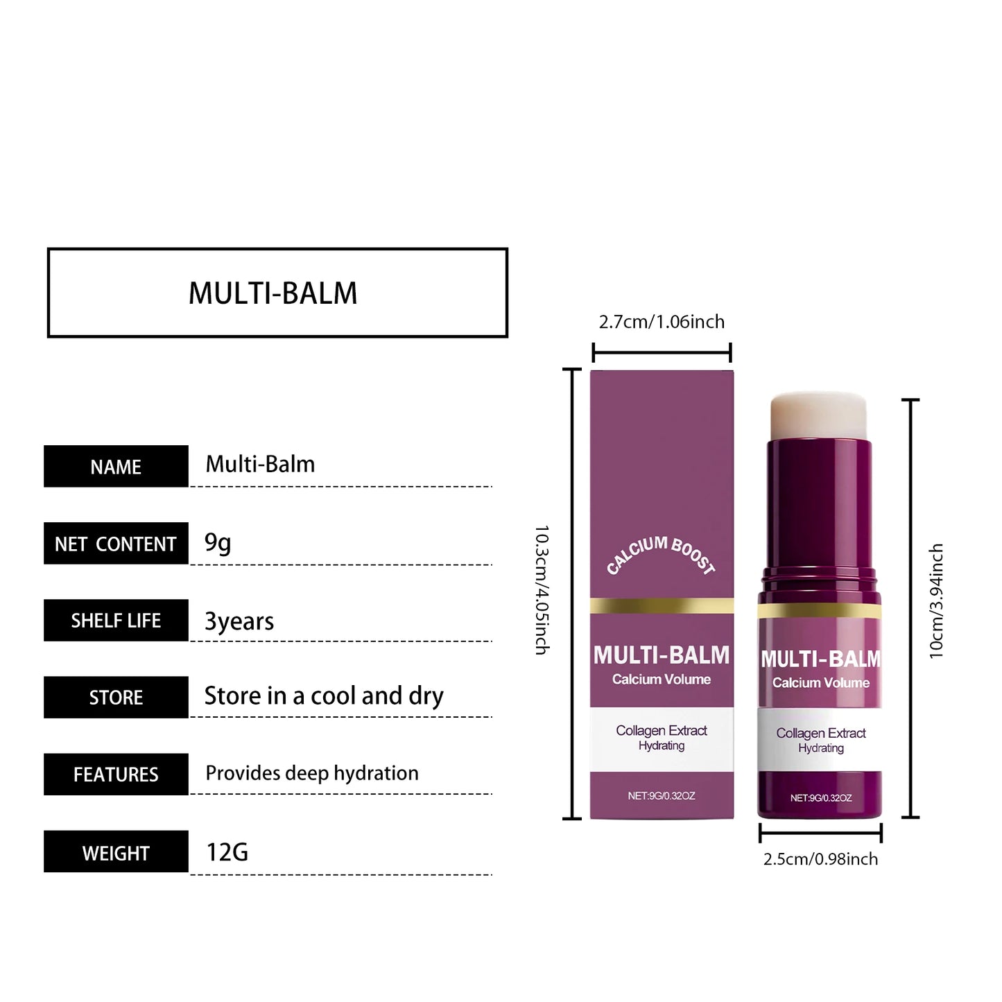 Calcium Volume Multi Balm Deep Hydration Face Skin Elasticity
