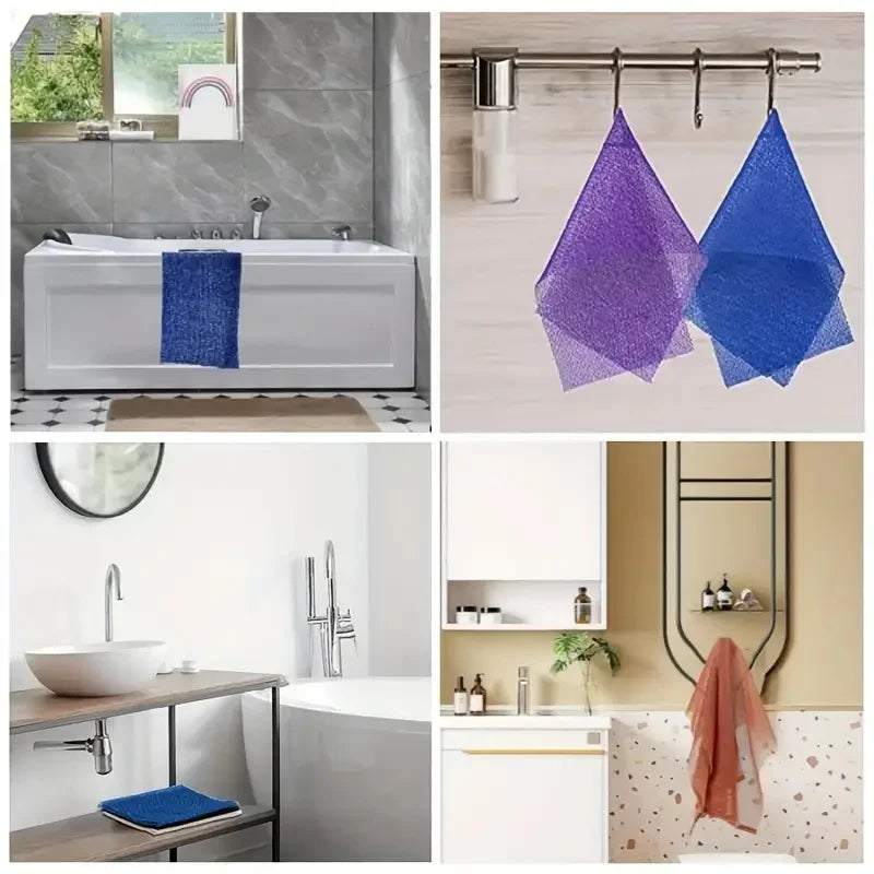 African Exfoliating Bath Sponge - Double-Sided Mesh Body Scrubber