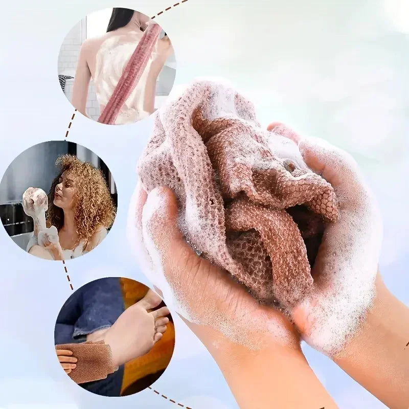 African Exfoliating Bath Sponge - Double-Sided Mesh Body Scrubber