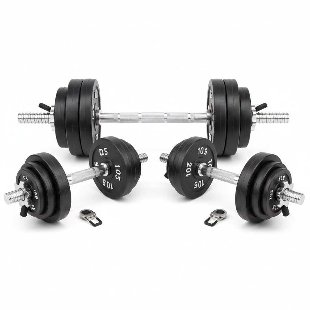 Adjustable Dumbbell to Barbell Set