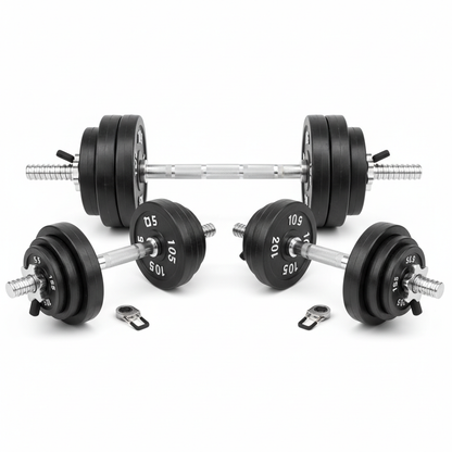 Adjustable Dumbbell to Barbell Set